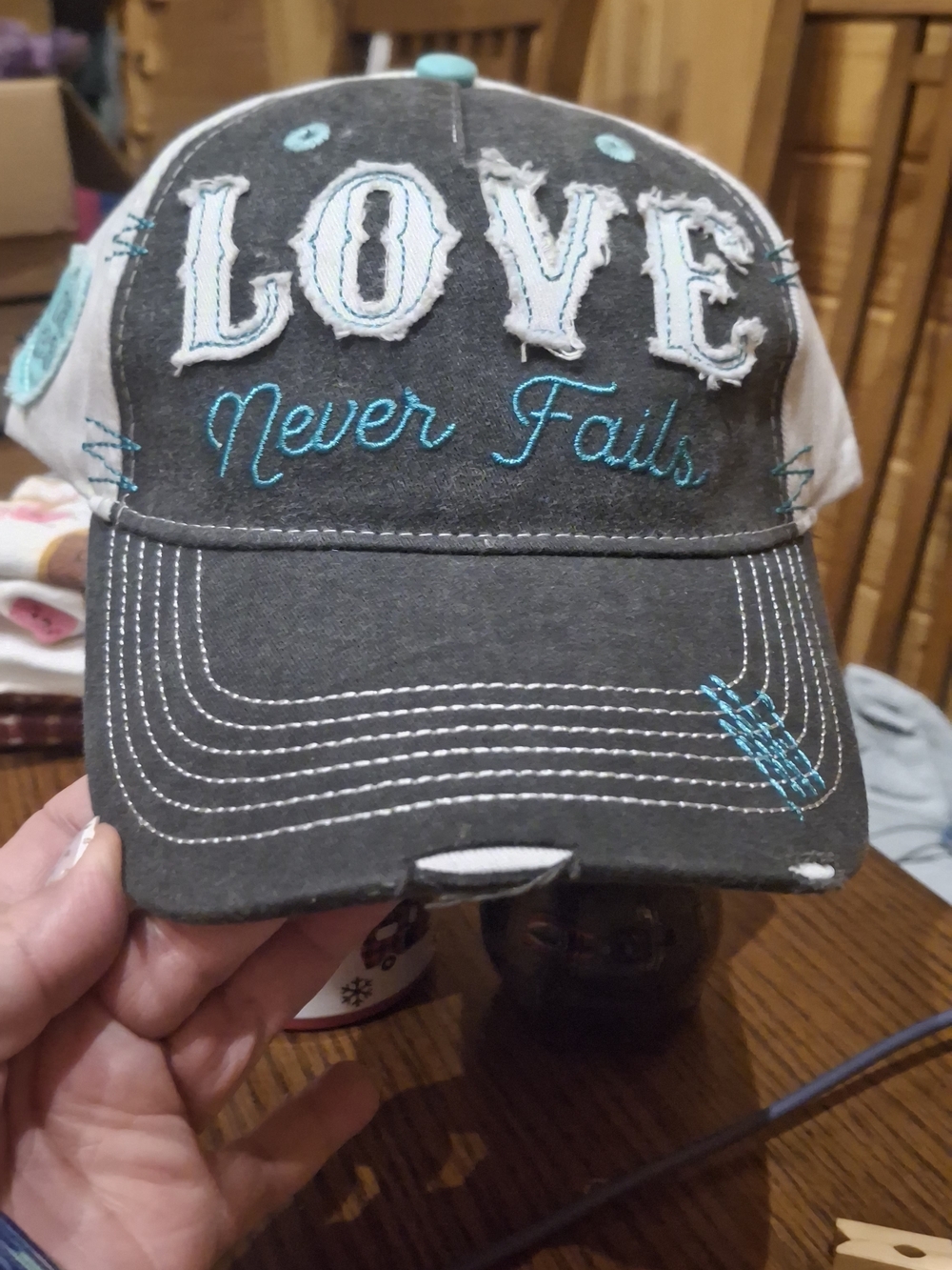 Embroidered 'LOVE Never Fails' And 'Jesus Take The Wheel' Ball Caps - Picture 10 of 16